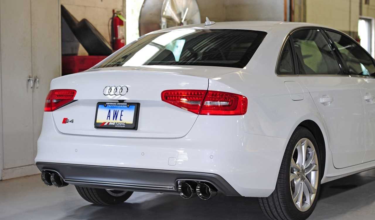 AWE Track Edition Exhaust for Audi B8 S4 3.0T - Diamond Black Tips (102mm)