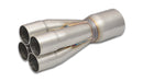 Vibrant 4-1 SS Merge Collectors (1-3/4in Inlet Slipover ID 2-1/2in Merge Outlet OD) Single Unit-1