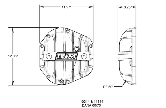 B&M DIFF COVER.DANA 60/70 CAST ALUM. - 0