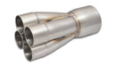 Vibrant 4-1 SS Merge Collectors (2-1/4in Inlet Slipover ID 3-1/2in Merge Outlet OD) Single Unit-1