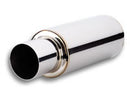 Vibrant TPV Turbo Round Muffler (23in Long) with 4in Round Tip Straight Cut - 3in inlet I.D.-1