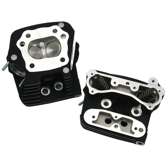S&S Cycle 84-99 BT Performance Replacement Low Compression 82cc Cylinder Heads - Wrinkle Black