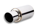 Vibrant TPV Turbo Round Muffler (17in Long) with 4in Round Tip Angle Cut - 3in inlet I.D.-1