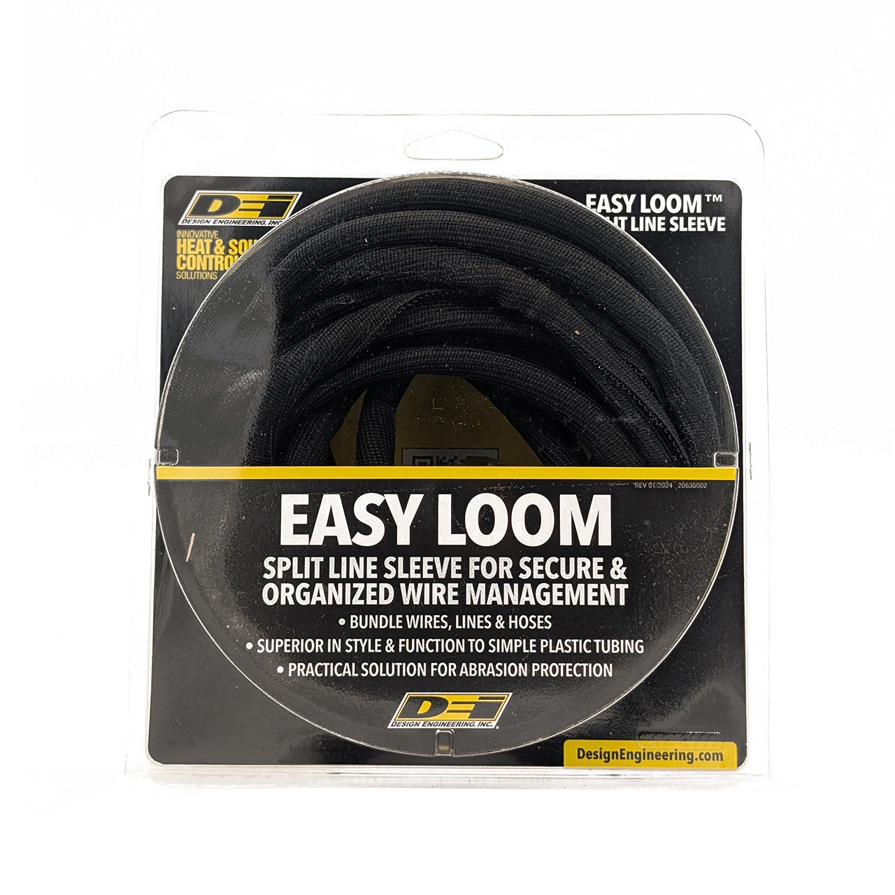 DEI Split Wire Sleeve Easy Loom 5mm-3/16in x 20 Black - 0