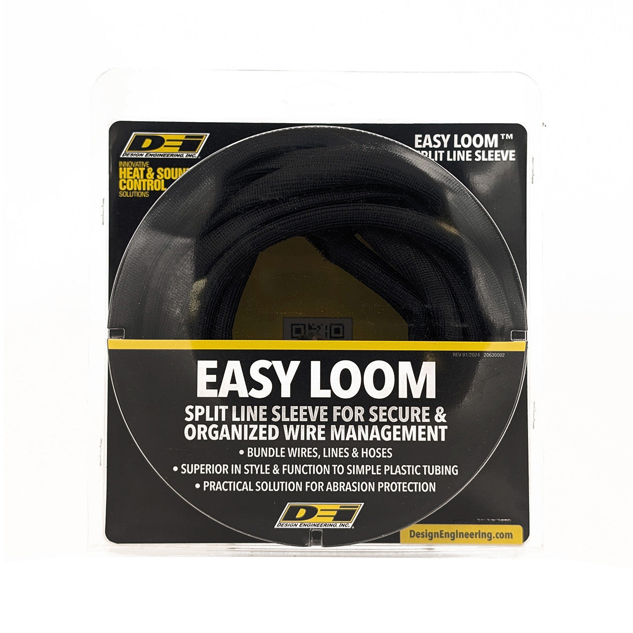 DEI Split Wire Sleeve Easy Loom 8mm-5/16in x 20 Black - 0