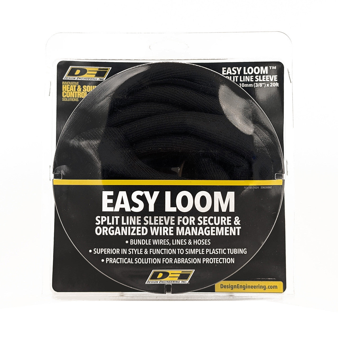 DEI Split Wire Sleeve Easy Loom 10mm-3/8in x 20 Black - 0