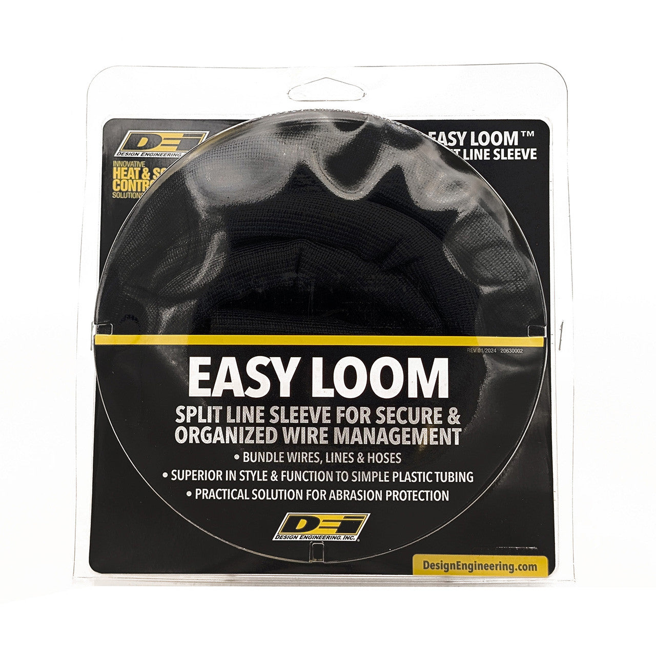 DEI Split Wire Sleeve Easy Loom 13mm-1/2in x 12 Black - 0