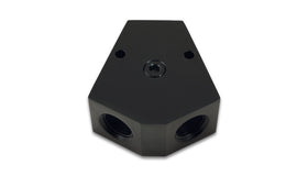 Vibrant Billet Aluminum Y-Block Fitting with 1/8in NPT Port - 1/2in NPT x 1/2in NPT x 1/2in NPT