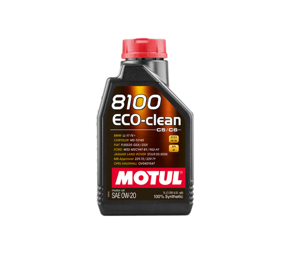 8100 ECO-CLEAN 0W20 Engine Oil (1 Liter) - Motul 108813
