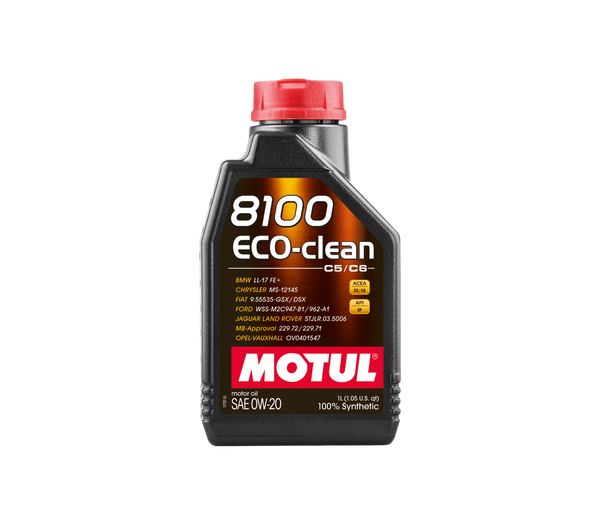 8100 ECO-CLEAN 0W20 Engine Oil (1 Liter) - Motul 108813
