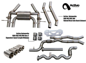 G80/G82 Exhaust Bundle equal length (rear + EL midpipe) brushed tips 2021+ M3 / M4