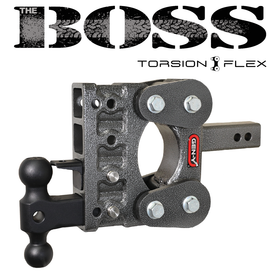 The BOSS TORSION-FLEX 2.5" Shank 5" Drop 1.1K TW 10K Hitch & GH-031 Dual-Ball & GH-032 Pintle Lock
