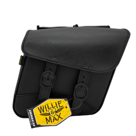 Willie & Max Universal Black Jack Compact Slant Saddlebag Set (12inL x 9.5inH x 5.5 inW) - Black
