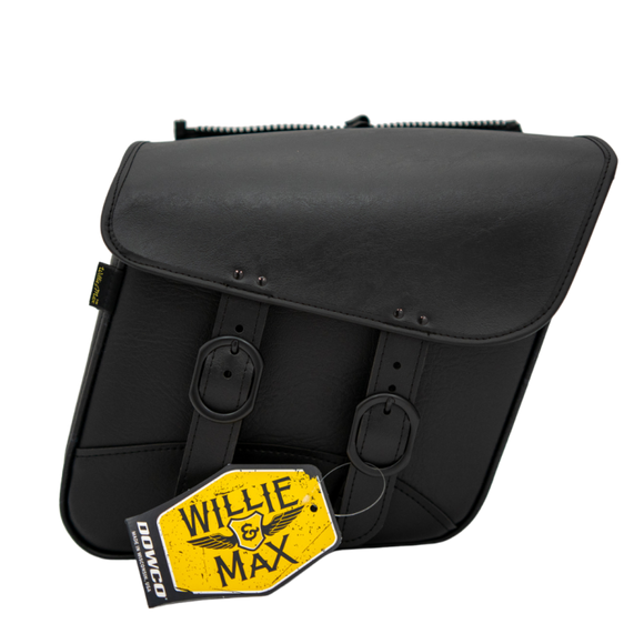 Willie & Max Universal Black Jack Compact Slant Saddlebag Set (12inL x 9.5inH x 5.5 inW) - Black