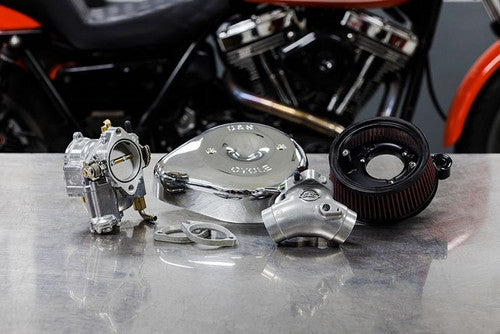 S&S Cycle 84-99 BT Super E Carburetor & Stealth Air Cleaner Kit w/ Chrome Teardrop