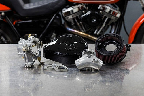S&S Cycle 84-99 BT Super E Carburetor & Stealth Air Cleaner Kit w/ Black Teardrop
