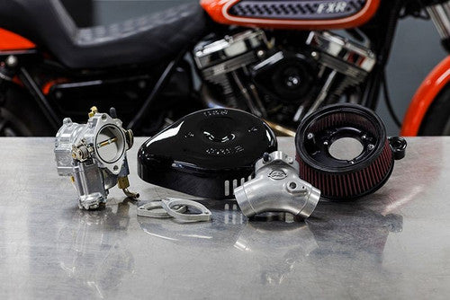 S&S Cycle 84-99 BT Super G Carburetor &  Stealth Air Cleaner Kit w/ Black Teardrop