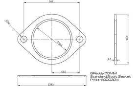 GReddy 70mm Exhaust System Gasket (Round Bolt Holes) - 0