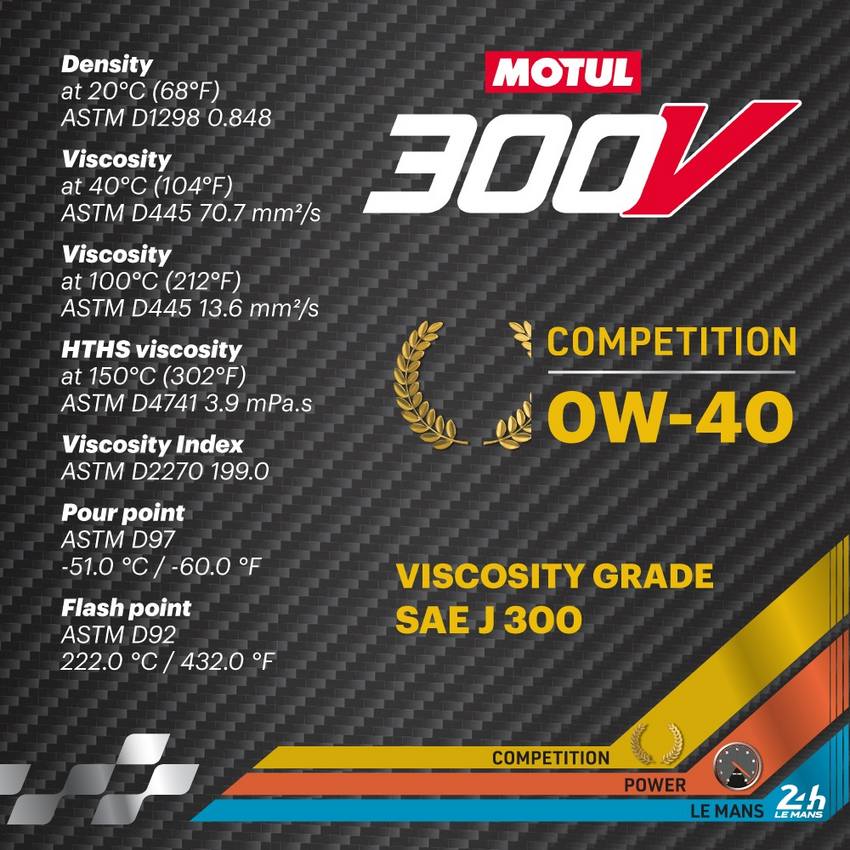 Motul 2L 300V Competition 0W40 Single - 0