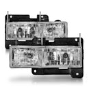 ANZO 1988-1998 Chevrolet C1500 Crystal Headlights Chrome-1