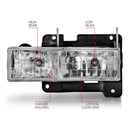 ANZO 1988-1998 Chevrolet C1500 Crystal Headlights Chrome-4