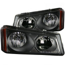 ANZO 2003-2006 Chevrolet Silverado 1500 Crystal Headlights Black-1