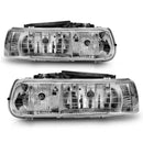 ANZO 1999-2002 Chevrolet Silverado 1500 Crystal Headlights Chrome-1