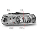 ANZO 1999-2002 Chevrolet Silverado 1500 Crystal Headlights Chrome-4