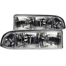 ANZO 1998-2005 Chevrolet S-10 Crystal Headlights Chrome-1
