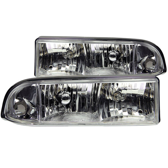 ANZO 1998-2005 Chevrolet S-10 Crystal Headlights Chrome