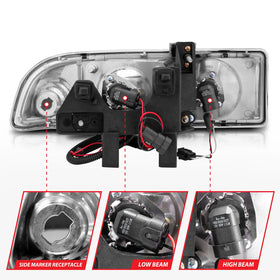 ANZO 1998-2005 Chevrolet S-10 Projector Headlights w/ Halo Black - 0