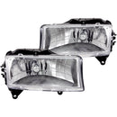 ANZO 1997-2004 Dodge Dakota Crystal Headlights Chrome-1
