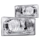 ANZO 2000-2004 Ford Excursion Crystal Headlights Chrome 2pc-1