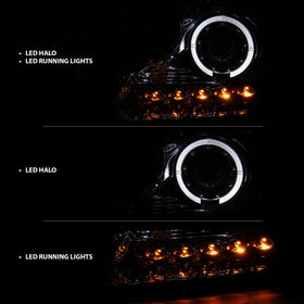 ANZO 2004-2008 Ford F-150 Projector Headlights w/ Halo and LED Chrome - 0