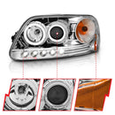 ANZO 1997.5-2003 Ford F-150 Projector Headlights w/ Halo and LED Chrome 1pc-4