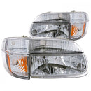 ANZO 1995-2001 Ford Explorer Crystal Headlights Chrome w/ Corner Lights 2pc-1