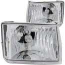 ANZO 1998-2000 Nissan Frontier Crystal Headlights Chrome-1