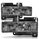 ANZO 1988-1998 Chevrolet C1500 Crystal Headlights w/ Smoke Lens-1