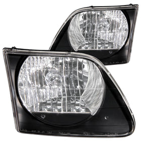 ANZO 1997.5-2003 Ford F-150 Crystal Headlights Black G2