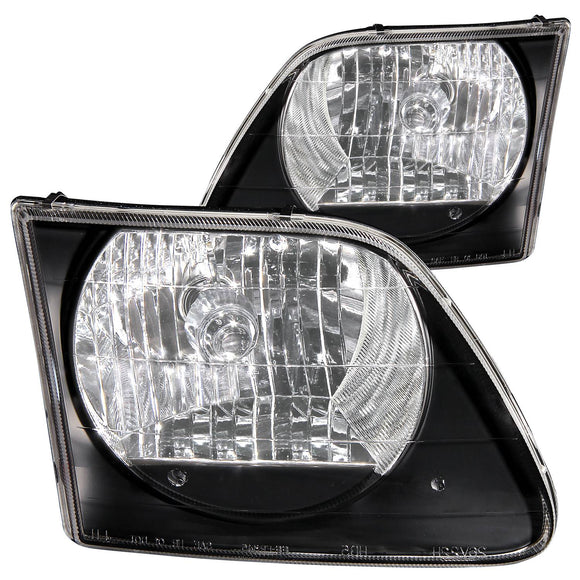 ANZO 1997.5-2003 Ford F-150 Crystal Headlights Black G2