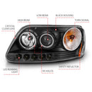 ANZO 1997-2003 Ford F-150 Projector Headlights w/ Halo Black (CCFL)-5