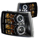 ANZO 2007-2013 Chevrolet Silverado 1500 Projector Headlights w/ Halo Black-1