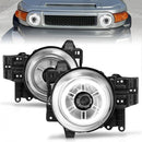 ANZO 2007-2013 Toyota Fj Cruiser Projector Headlights w/ Halo Chrome-1