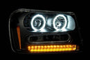 ANZO 2002-2009 Chevrolet Trailblazer Projector Headlights w/ Halo Black-2