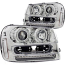 ANZO 2002-2009 Chevrolet Trailblazer Projector Headlights w/ Halo Chrome-1