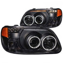 ANZO 1995-2001 Ford Explorer Projector Headlights w/ Halo Black 1 pc-1