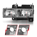 ANZO 1988-1998 Chevrolet C1500 Crystal Headlights Chrome w/o Bulbs-3