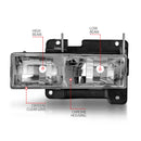 ANZO 1988-1998 Chevrolet C1500 Crystal Headlights Chrome w/o Bulbs-4