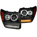 ANZO 2007-2012 Dodge Nitro Projector Headlights w/ Halo Black (CCFL) G2-1