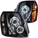 ANZO 2007-2014 Gmc Yukon Projector Headlights w/ Halo Black (CCFL)-1
